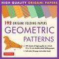 Origami Folding Papers - Geometric Patterns - 192 Sheets: 10 Different Patterns of 6 Inch (15 cm) Double-Sided Origami Paper (includes Instructions for 4 Projects)