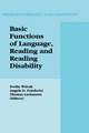 Basic Functions of Language, Reading and Reading Disability