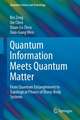 Quantum Information Meets Quantum Matter: From Quantum Entanglement to Topological Phases of Many-Body Systems