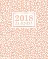 Agenda: 2018 Agenda Semainier: 19x23cm: Blanc cassé sur rose pâle