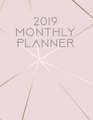 2019 Monthly Planner: Rose and Gold Lines 12 Month January 2019 to December 2019 Slimline Calendar