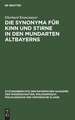 Die Synonyma für Kinn und Stirne in den Mundarten Altbayerns