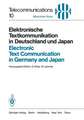 Elektronische Textkommunikation in Deutschland und Japan / Electronic Text Communication in Germany and Japan: Konzepte, Anwendungen, Soziale Wirkungen, Einführungsstrategien / Concepts, Applications, Social Impacts, Implementation Strategies