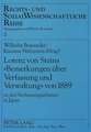 Lorenz Von Steins -Bemerkungen Ueber Verfassung Und Verwaltung- Von 1889: Zu Den Verfassungsarbeiten in Japan. Oesterreichisch-Japanische Rechtsbezieh