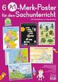 6 A1-Poster für den Sachunterricht - Deutschland, Europa, Wasserkreislauf, Sonnensystem, Bäume, Ernährungspyramide