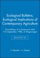 Ecological Implications of Contemporary Agriculture