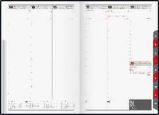 rido/idé 7023016305 Buchkalender Modell studioplan int. (2025)| 2 Seiten = 1 Woche| 168 × 240 mm| 160 Seiten| Kunstleder-Einband Prestige| blau