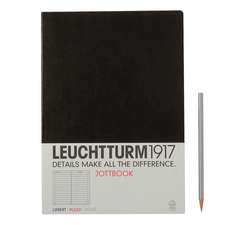 Agendă nedatată Leuchtturm Jottbook: Negru, A4, pagini liniate