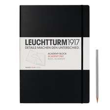 Agendă Leuchtturm Academy Pad (A4): Academy Pad, DIN A4, pagini albe, Negru