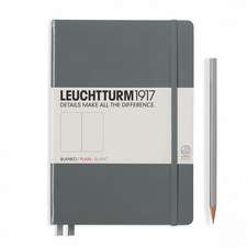 Agendă nedatată Leuchtturm Medium (A5): Antracit, pagini albe