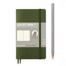 Agendă nedatată Leuchtturm Pocket (A6): Army, pagini punctate