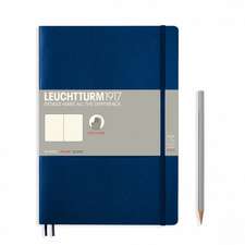 Agendă nedatată Leuchtturm Composition (B5): Navy, pagini albe