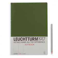 Agendă nedatată Leuchtturm Jottbook: Army, A4, pagini albe