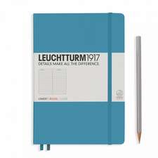 Agendă nedatată Leuchtturm Medium (A5): Albastru nordic, pagini liniate