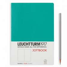 Agendă nedatată Leuchtturm Jottbook: Emerald, Medium, pagini albe