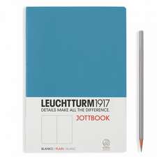 Agendă nedatată Leuchtturm Jottbook: Albastru nordic, Medium, pagini albe