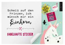 myNOTES Stickerheft Scheiß auf den Prinzen, ich wünsch mir ein Einhorn