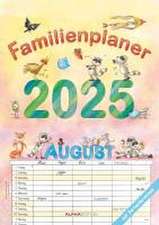 Familienplaner Cartoon 2025 - Familienkalender A3 (29,7x42 cm) - mit 6 Spalten, Ferienterminen (DE/AT/CH) und viel Platz für Notizen - Wandkalender