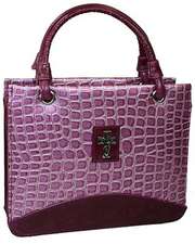 Purse Crock Embossed Medium Purple Bible Cover