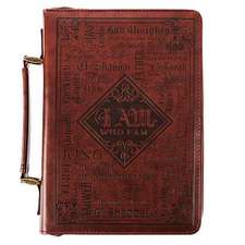 Bible Cover Lux-Leather Names of God Brown Med