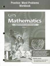 Mathematics: Applications and Concepts, Course 1, Practice: Word Problems Workbook