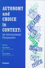 Autonomy and Choice in Context – An International Perspective