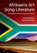 Afrikaans Art Song Literature