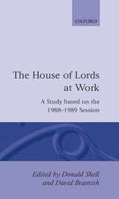 The House of Lords at Work: A Study based on the 1988-1989 Session