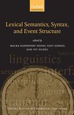 Lexical Semantics, Syntax, and Event Structure