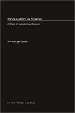 Modularity in Syntax
