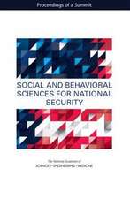 Social and Behavioral Sciences for National Security