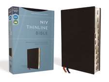 NIV, Thinline Bible, Bonded Leather, Black, Red Letter, Thumb Indexed, Comfort Print