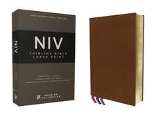 NIV, Thinline Bible, Large Print, Premium Goatskin Leather, Brown, Premier Collection, Black Letter, Art Gilded Edges, Comfort Print