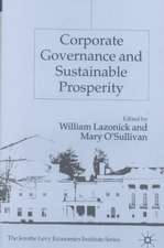 Corporate Governance and Sustainable Prosperity