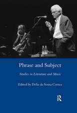 Phrase and Subject: Studies in Music and Literature