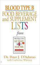 Blood Type B Food, Beverage and Supplemental Lists