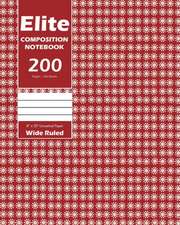 Elite Composition Notebook, Lined Wide Ruled 8 x 10 Inch, Large 100 Sheet, Red Cover