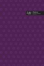 Square Pattern Composition Notebook, Dotted Lines, Wide Ruled Medium Size 6 x 9 Inch (A5), 144 Sheets Purple Cover