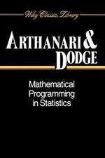 Mathematical Programming In Statistics P