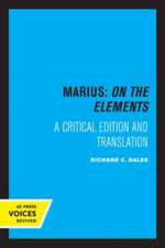 Marius: On The Elements – A Critical Edition and Translation