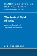 The Lexical Field of Taste