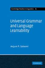 Universal Grammar and Language Learnability