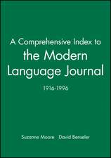 A Comprehensive Index to the Modern Language Journal (1916–1996)