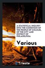 A Statistical Inquiry Into the Condition of the People of Colour, of the City and District of Philadelphia