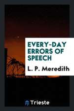 Every-Day Errors of Speech