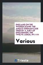 England on the Witness Stand: The Anglo-German Case Tried by a Jury of Englishmen. the Twelve Juros, Pp.1-111