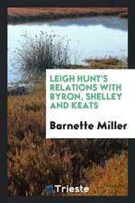 Leigh Hunt's Relations with Byron, Shelley and Keats