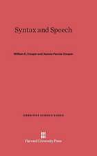 Syntax and Speech