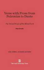 Verse with Prose from Petronius to Dante