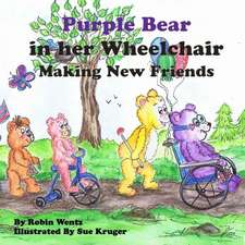 Purple Bear in Her Wheelchair Making New Friends